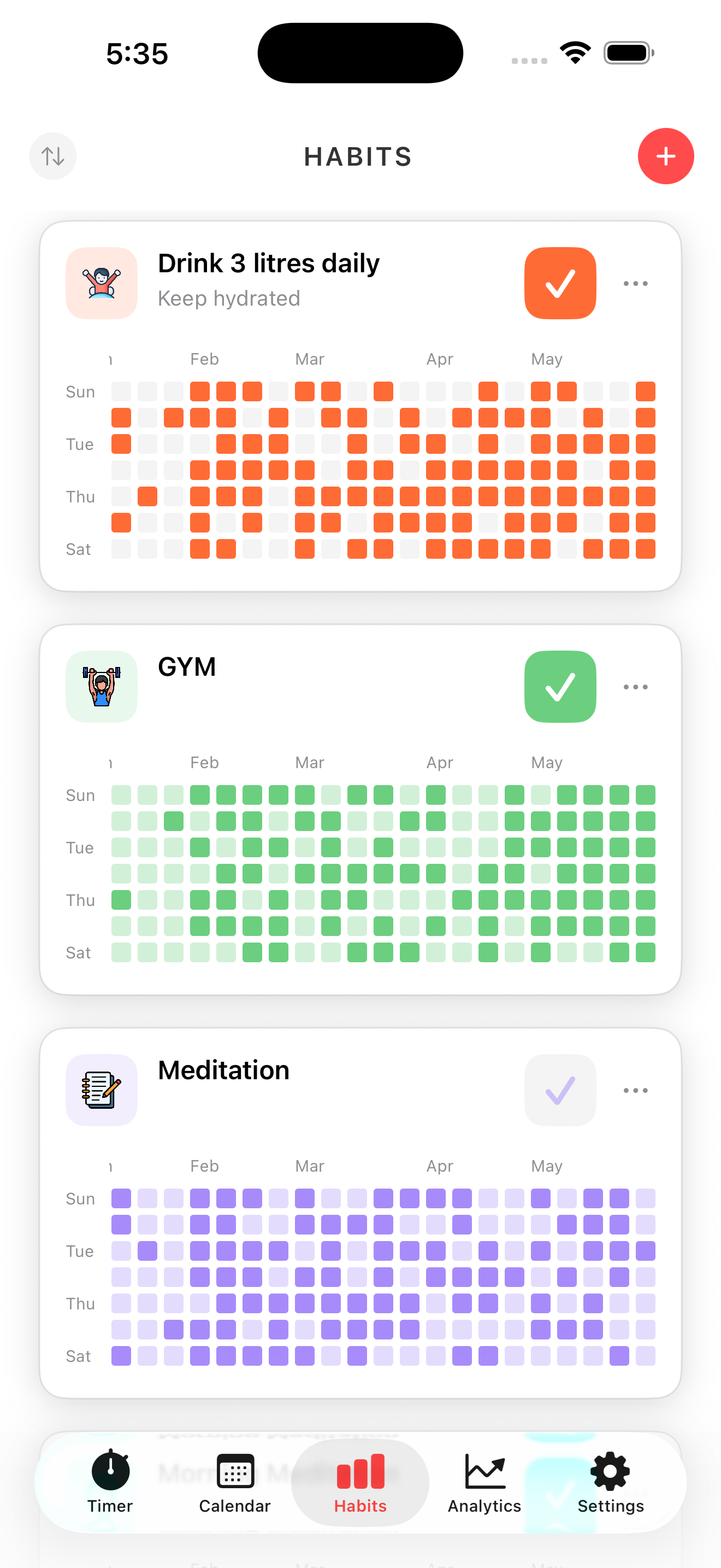 Plan Todo habit tracker on iPhone