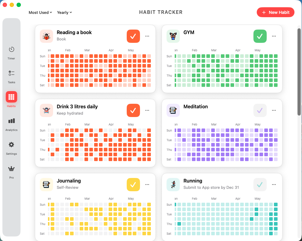 Habit tracker on macOS